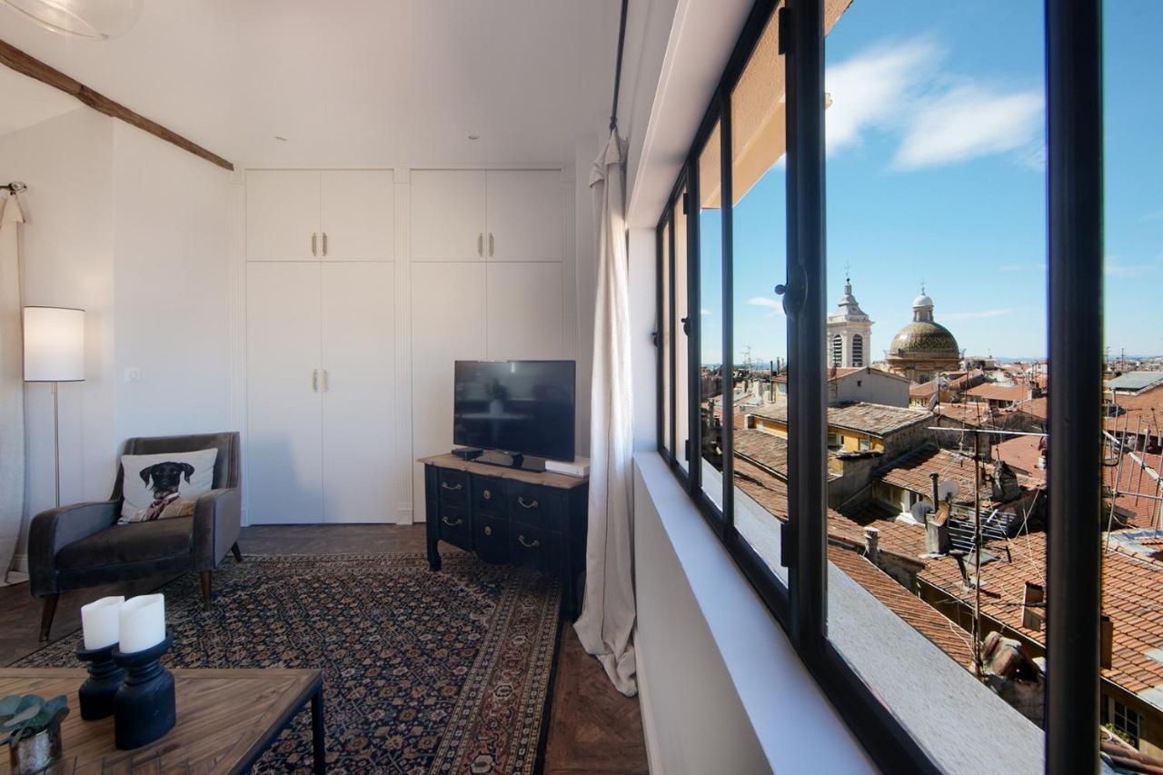 Cocoon Loft - Magnifique Loft Sous Toit, Refait A Neuf, Vues Splendides, Clim, Wifi Apartment Nice Bagian luar foto